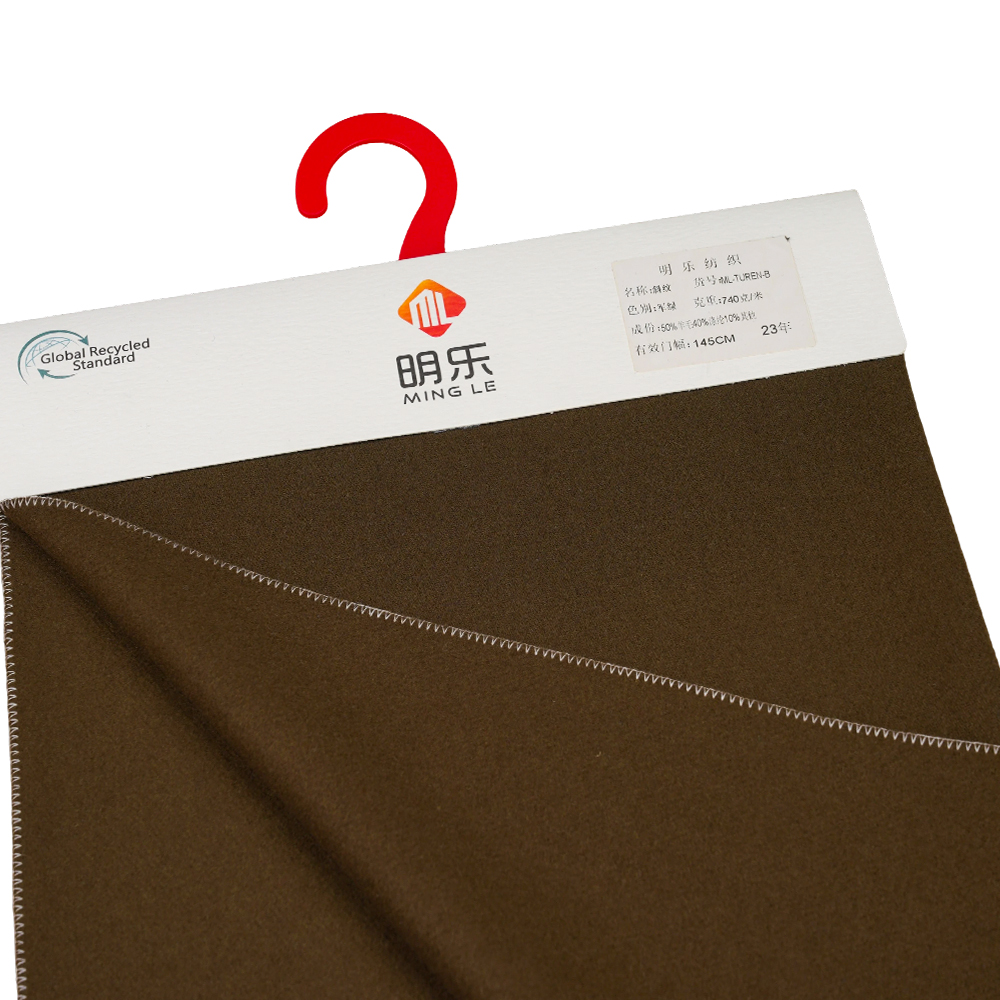 50% 울, 40% 폴리에스테르, 10% 기타 섬유, 740G/M, 밀리터리 그린, 트윌 멜튼 원단, ML-TUREN-B