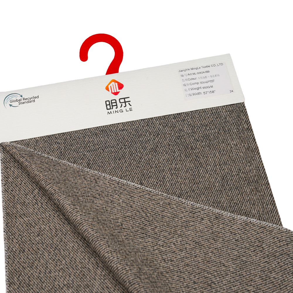 울 50%, 폴리에스터 40%, 기타섬유 10%, 650G/M, 블랙혼합브라운+베이지윌, 멜튼원단, ML-S0624-089