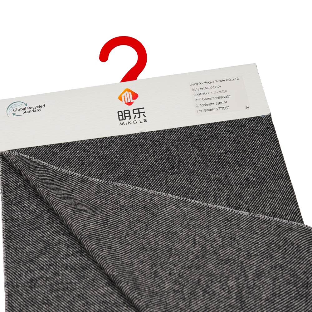 울 50%, 폴리에스테르 30%, 기타섬유 20%, 320G/M, 오프화이트 + 블랙, 트윌 플란넬 원단, ML-C-22104