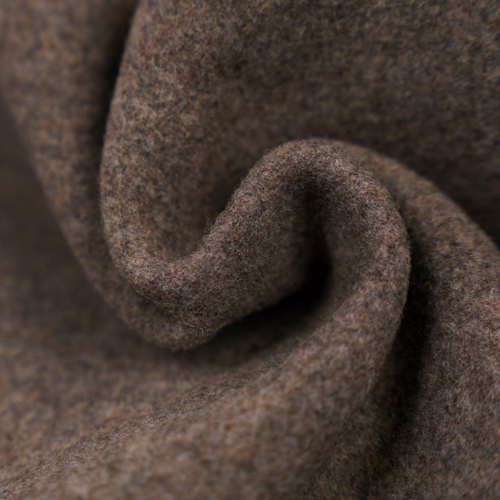 70% 울, 10% 캐시미어, 10% 폴리에스테르, 10% 기타 섬유, 670G/M, 혼합 커피, 멜튼 원단, ML-232270-670