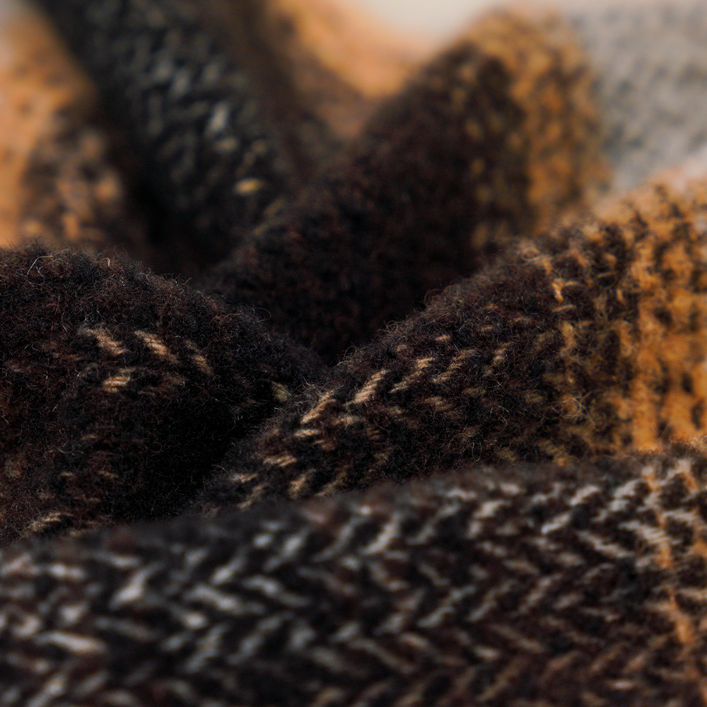 울 40%, 폴리에스테르 60%, 540G/M, 블랙 앤 화이트, 서클 트위드 원단, ML-8021071