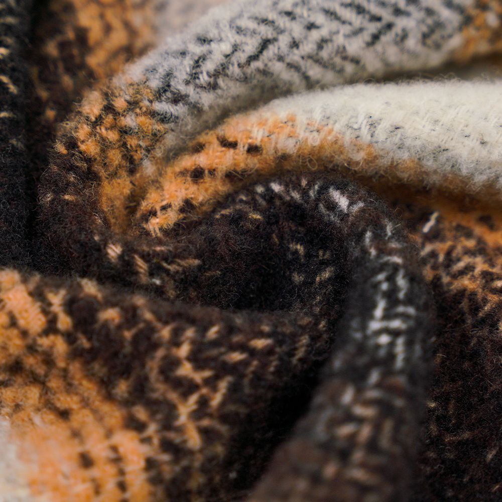 울 40%, 폴리에스테르 60%, 540G/M, 블랙 앤 화이트, 서클 트위드 원단, ML-8021071